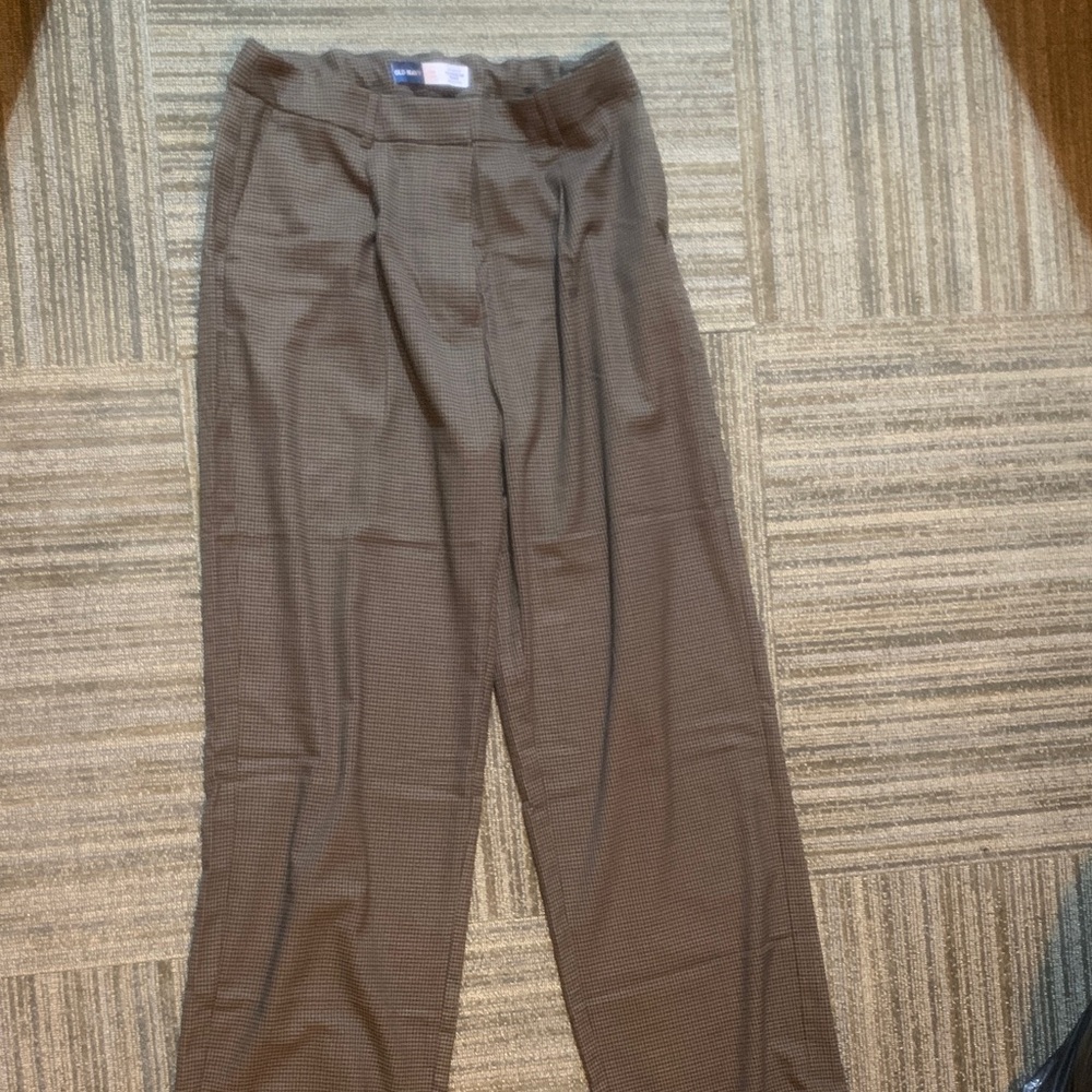 NWOT Old Navy Houndstooth Wide Leg Trousers Size 16 Tall